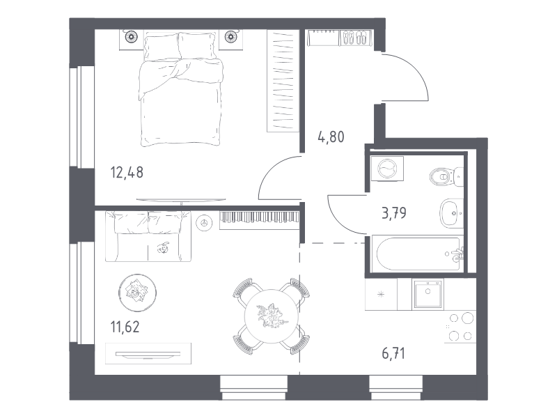 2 ккв (Евро) 39,4 м²