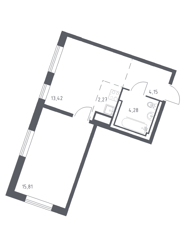 2 ккв (Евро) 39,9 м²