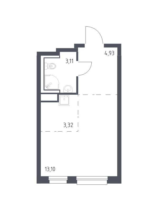 Студия 24,5 м²