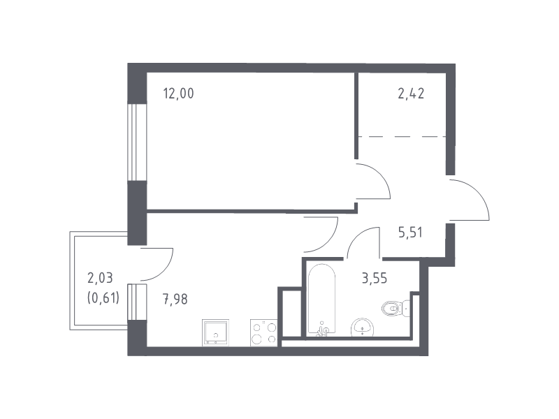 1 ккв 32,1 м²