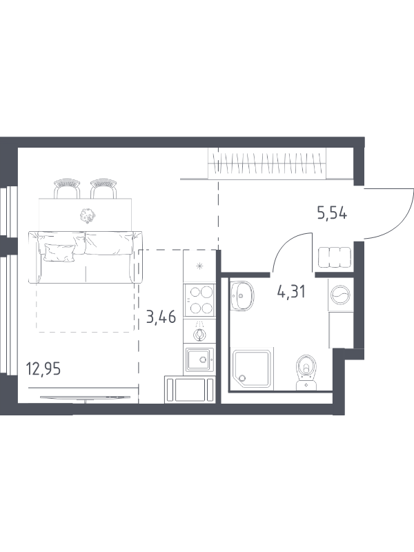 Студия 26,2 м²