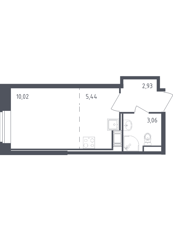 Студия 21,5 м²