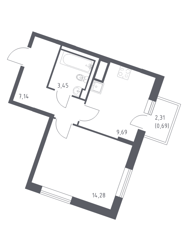 1 ккв 35,3 м²