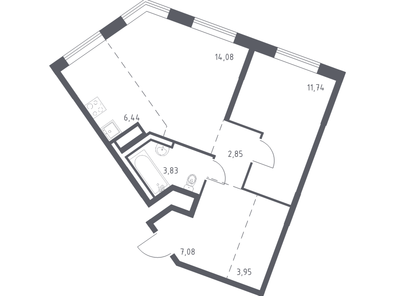 2 ккв (Евро) 50 м²