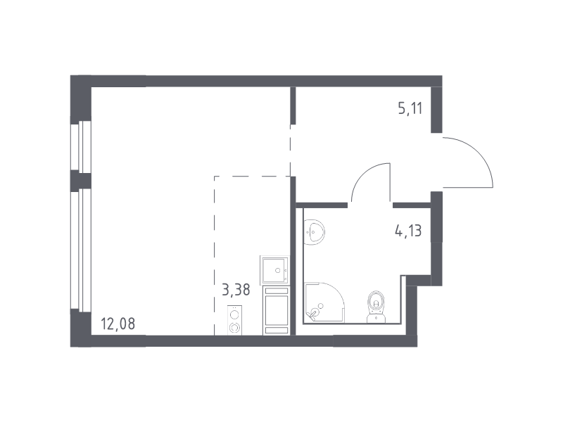 Студия 24,7 м²