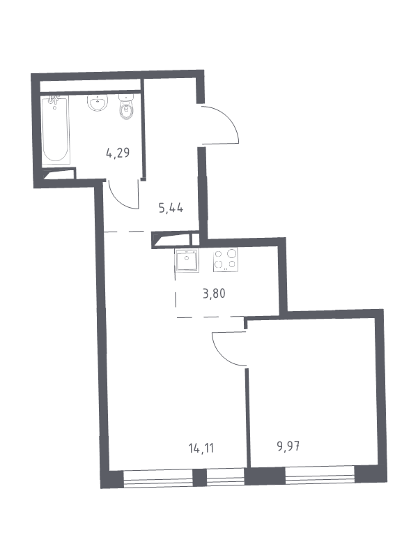 2 ккв (Евро) 37,1 м²