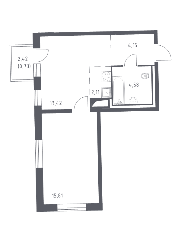 2 ккв (Евро) 40,4 м²