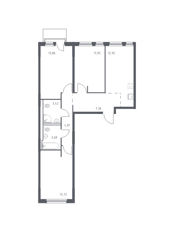 3 ккв 71,8 м²