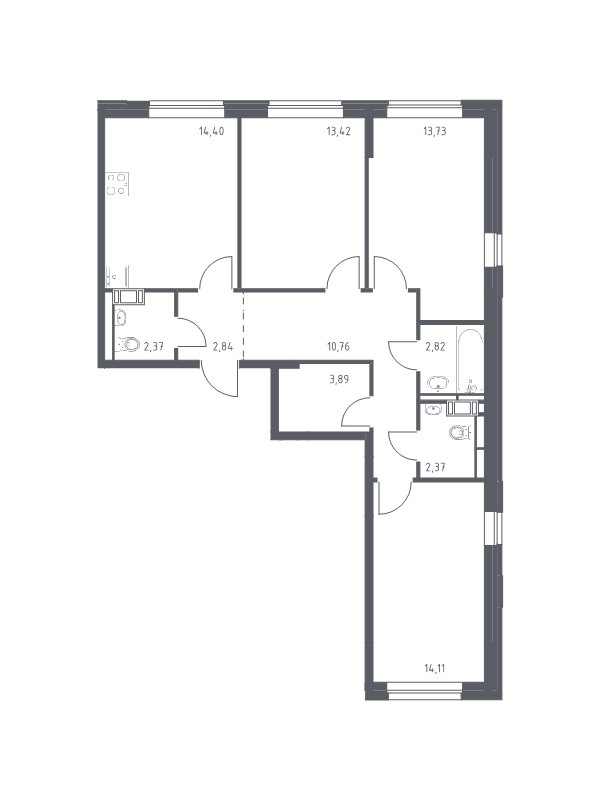 3 ккв 80,7 м²