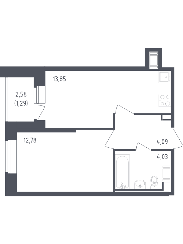 1 ккв 36 м²