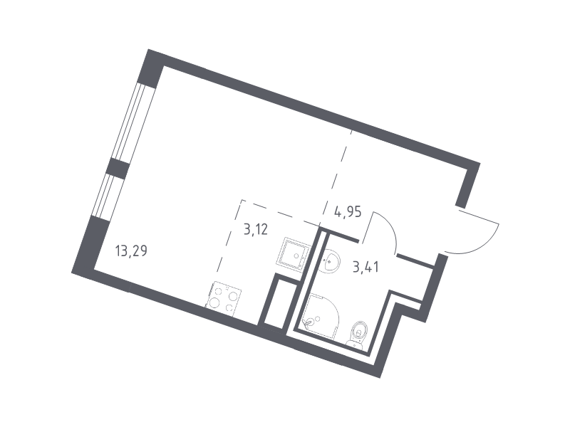 Студия 24,8 м²