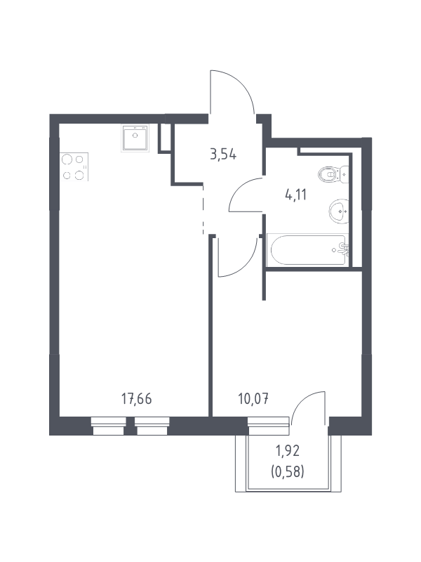 2 ккв (Евро) 36 м²