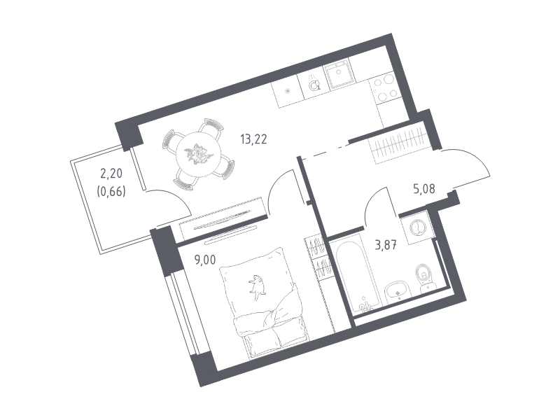 1 ккв 31,8 м²