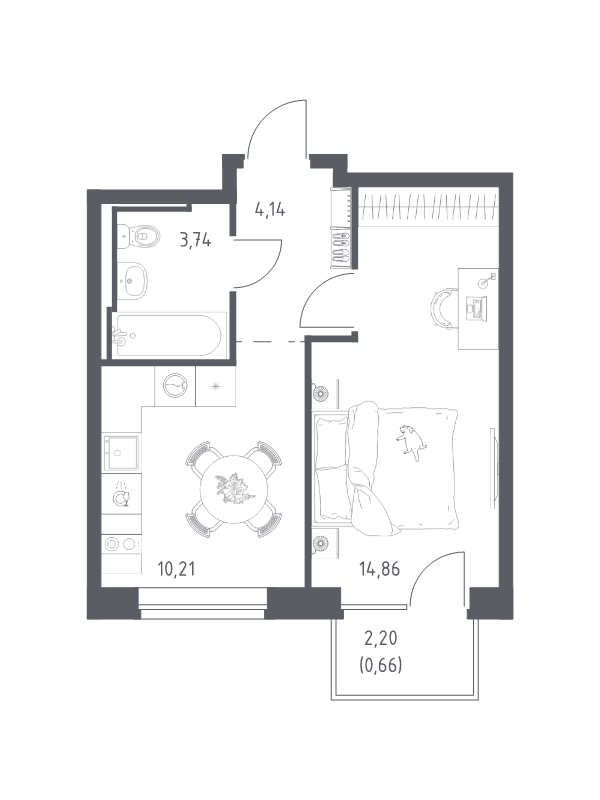 1 ккв 33,6 м²