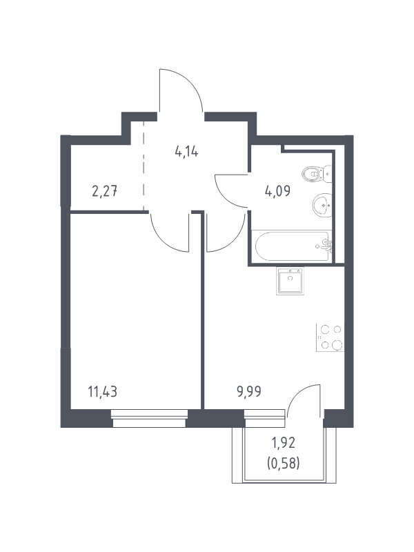 1 ккв 32,5 м²
