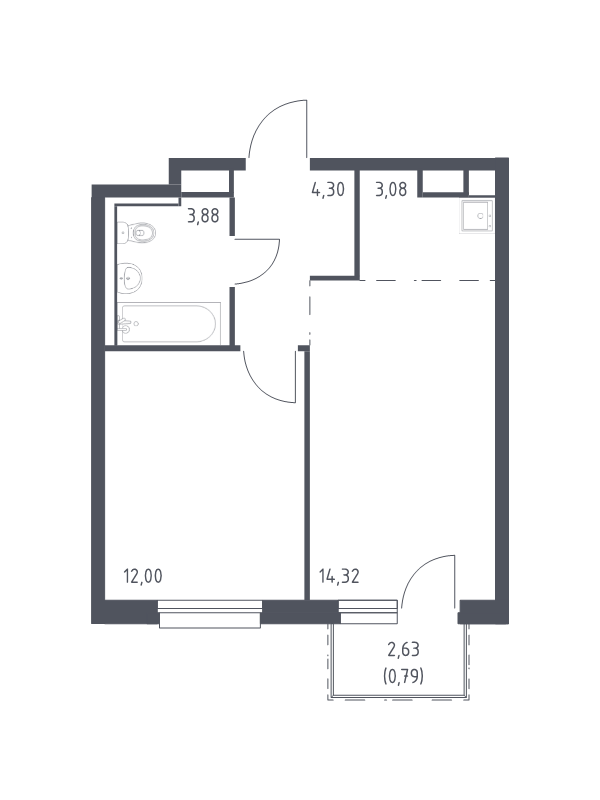 2 ккв (Евро) 38,4 м²