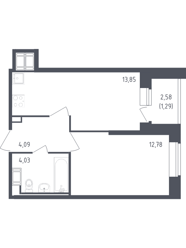 1 ккв 36 м²