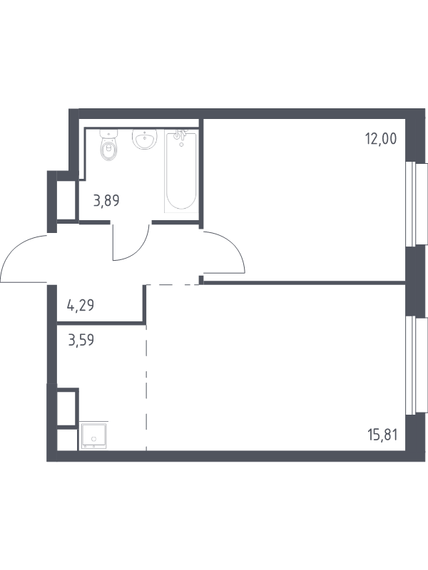 2 ккв (Евро) 39,6 м²