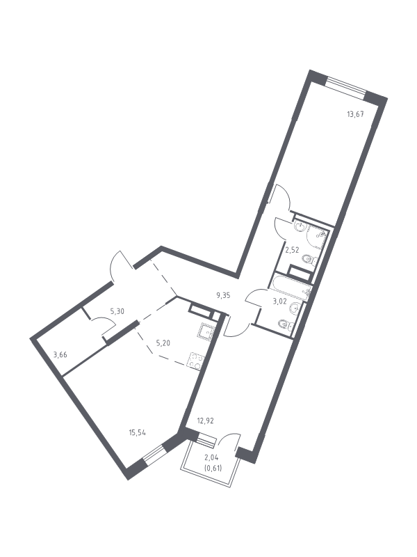 3 ккв (Евро) 71,8 м²