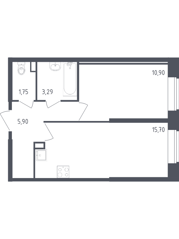 2 ккв (Евро) 37,5 м²