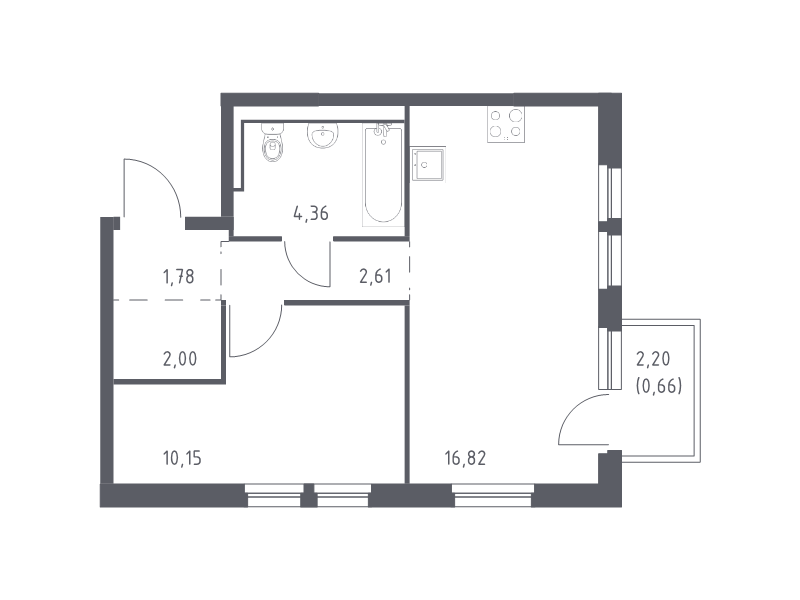 2 ккв (Евро) 38,4 м²