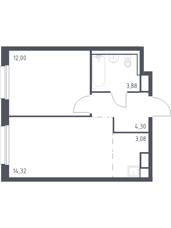 2 ккв (Евро) 37,6 м²