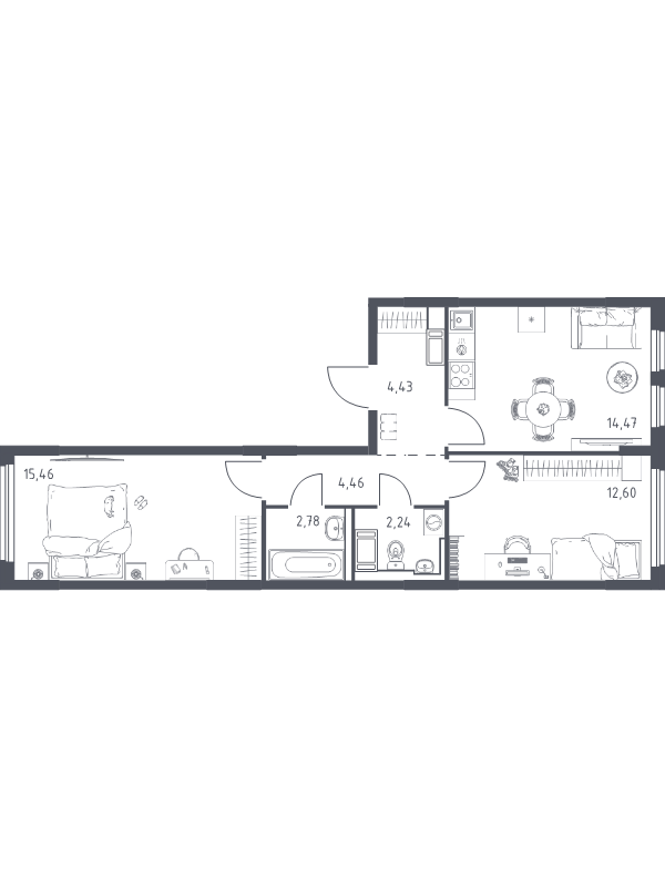2 ккв 56,1 м²