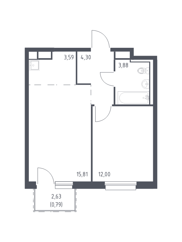 2 ккв (Евро) 40,4 м²