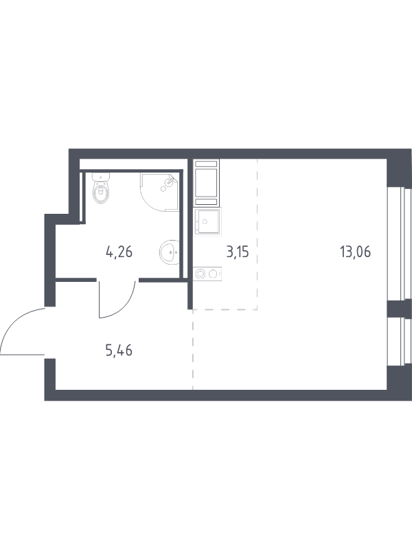 Студия 25,9 м²
