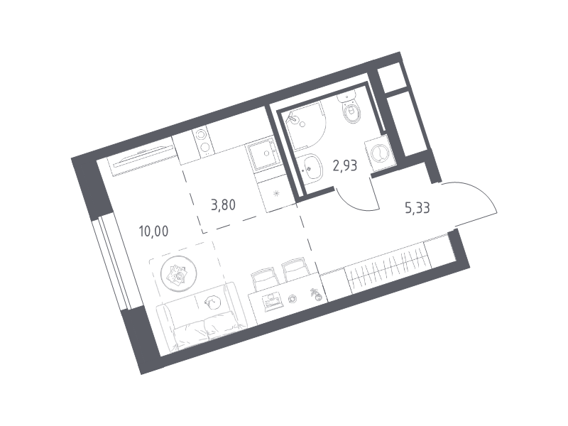 Студия 22,1 м²
