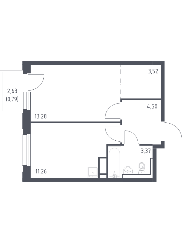 1 ккв 36,7 м²