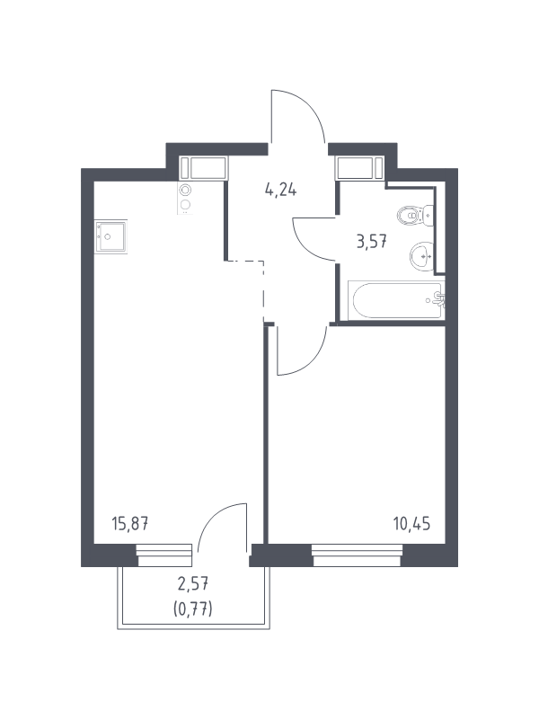 2 ккв (Евро) 34,9 м²