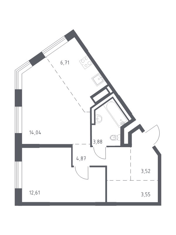 2 ккв (Евро) 49,2 м²