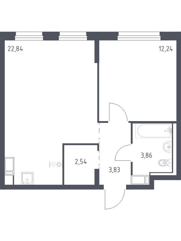 2 ккв (Евро) 45,3 м²