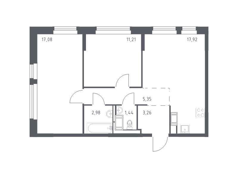 3 ккв (Евро) 59,2 м²
