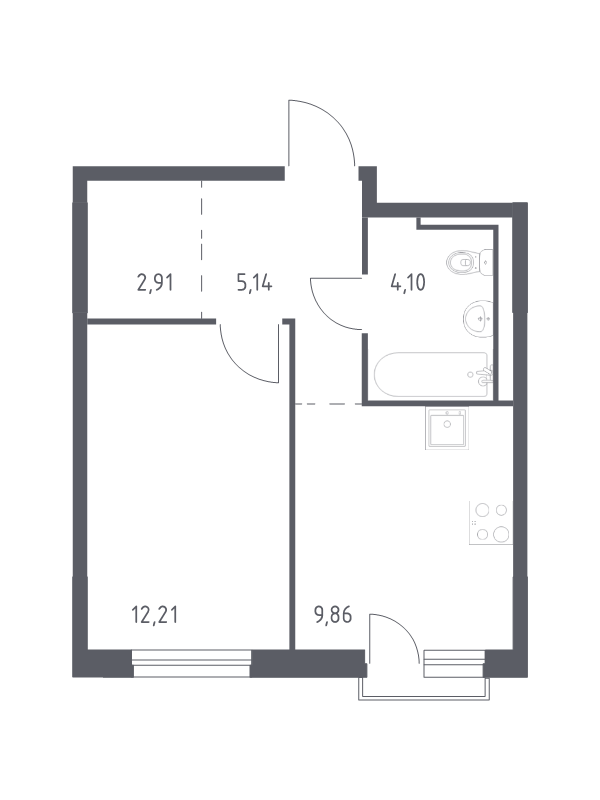 1 ккв 34,2 м²