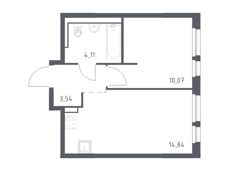 1 ккв 32,6 м²