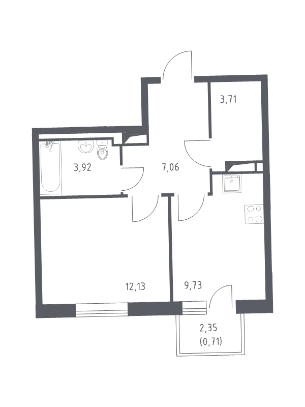 1 ккв 36,3 м²