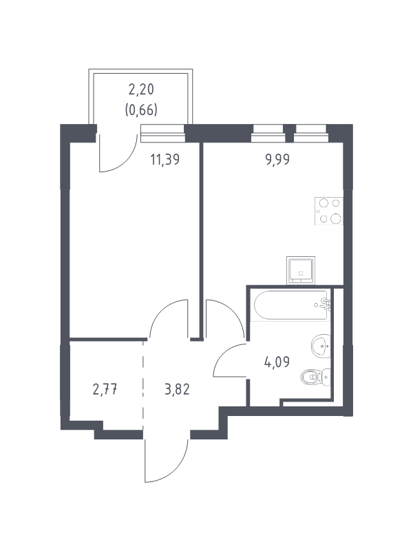 1 ккв 32,7 м²