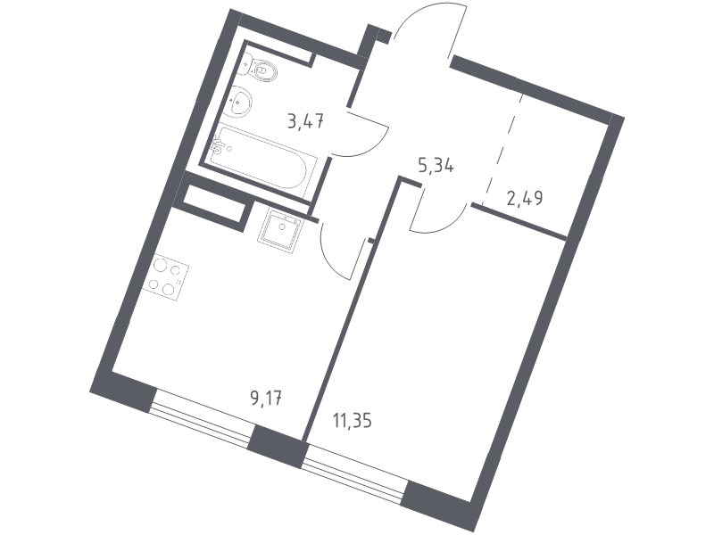 1 ккв 31,8 м²