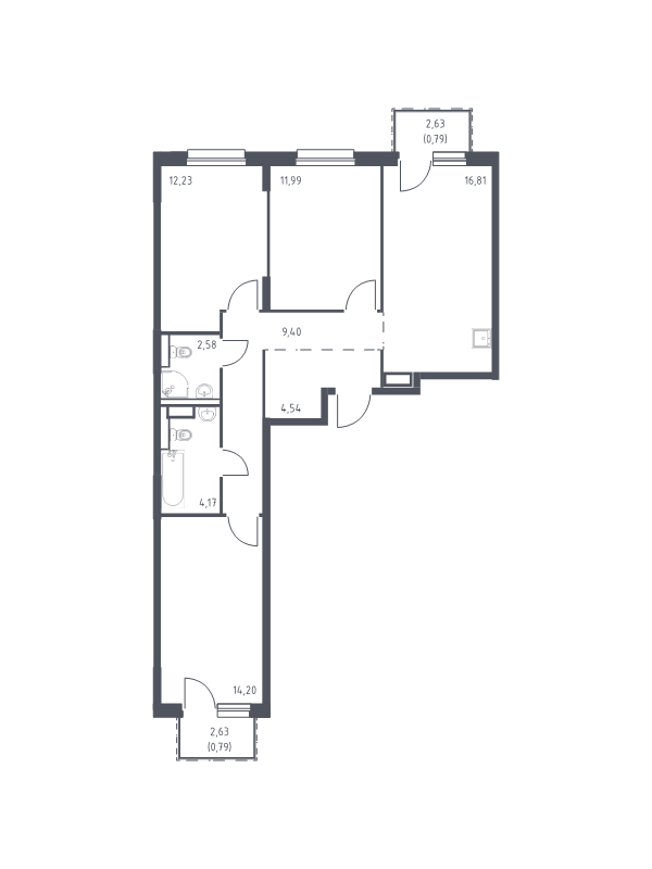 4 ккв (Евро) 77,5 м²