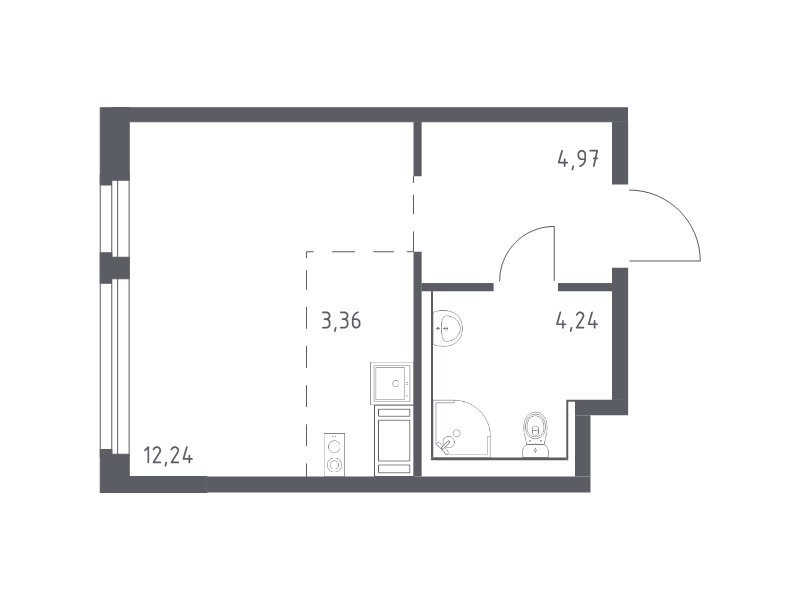 Студия 24,8 м²