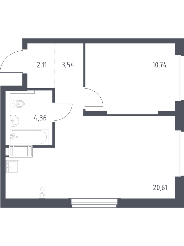 2 ккв (Евро) 41,4 м²