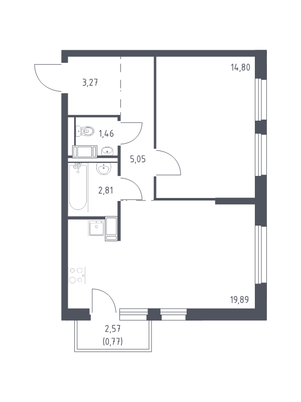 2 ккв (Евро) 48,1 м²
