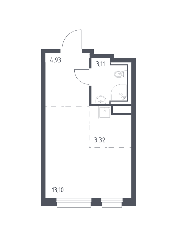 Студия 24,5 м²