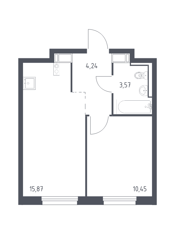 2 ккв (Евро) 34,1 м²