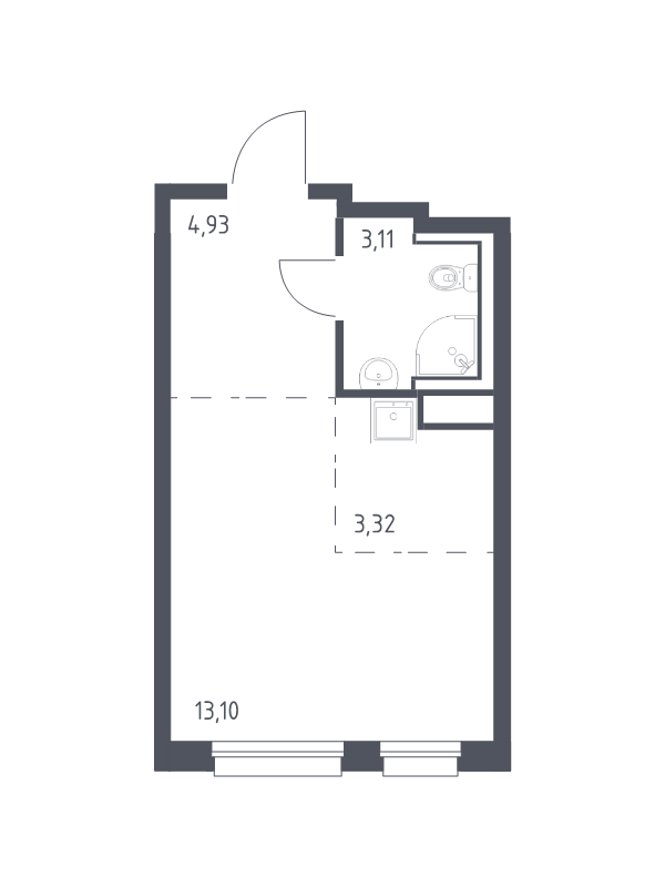 Студия 24,5 м²