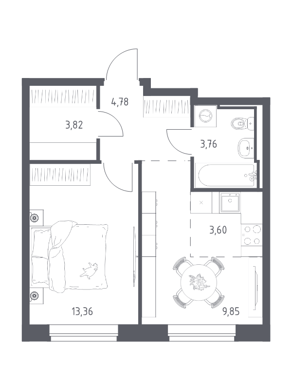 1 ккв 39,2 м²