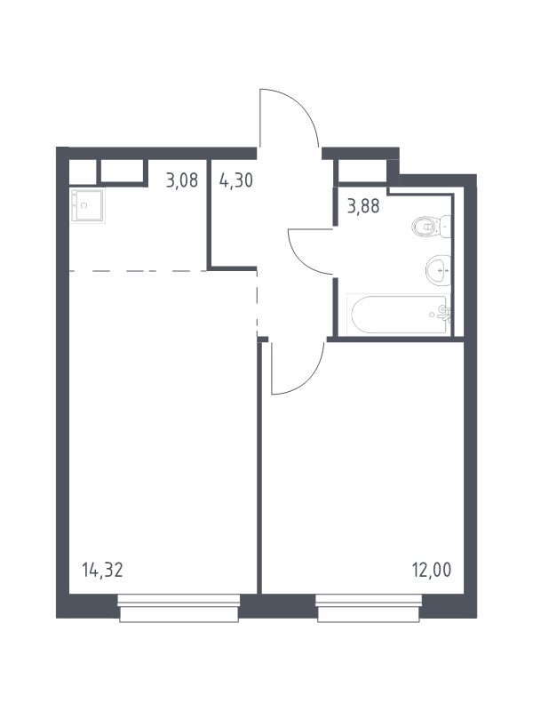 2 ккв (Евро) 37,6 м²