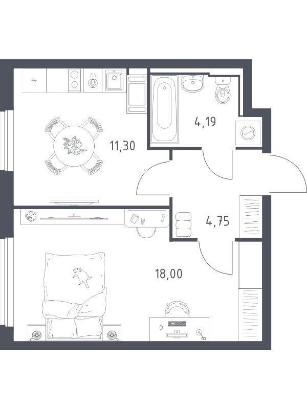 1 ккв 38,2 м²